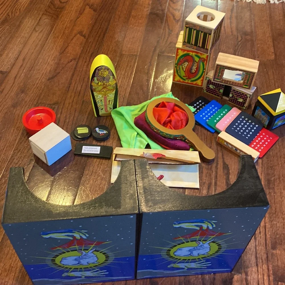 Melissa & Doug Magic Trick Set with Blue Starry Boxes and Multicolor Props